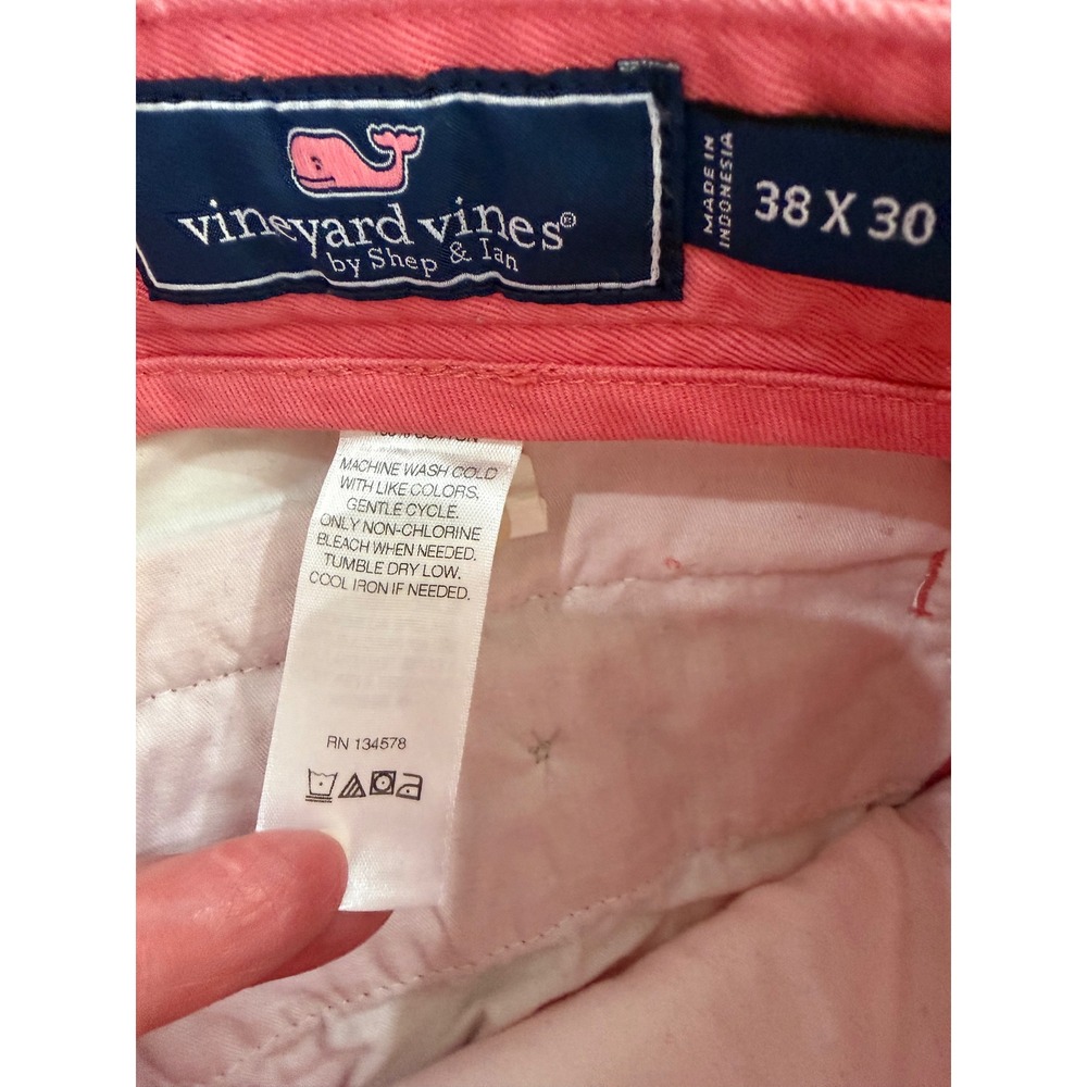 Vineyard Vines Breaker Pants Mens 38x30 Pink Cotton Twill Chinos Excellent - Picture 2 of 11